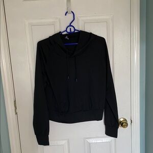 Black Cropped Hoodie